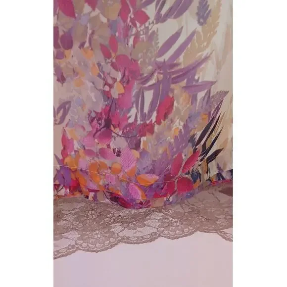 NY Collection Floral Blouse Embellished Beaded V-Neck Top Women's XL Fairy Boho - Picture 7 of 10